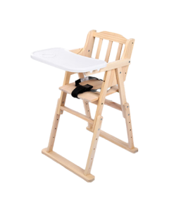 Zhibei Baby High Chair Solid Wood Foldable No-Assembly Children's Dining Chair Multi-Functional Feeding Seat ZD012 Adjustable Height Model