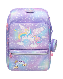 GMT for Kids Unicorn Light Backpack - Large Capacity, Ultra-Lightweight, Spine Protection, Stress Relief for Boys and Girls in Grades 1-4