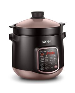 SUPOR Electric Stew Pot with Casserole, Household Chinese Ceramic Soup Steamer, Health-Preserving Porridge and Soup Cooker, Smart Reservation with Twelve Special Features, Electric Clay Pot DG60YC13 (MDZT)