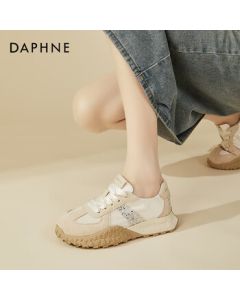 Daphne Versatile Platform Ballet Training Shoes for Women - Fashionable, Lightweight, Comfortable Soft-Sole Casual Sneakers - Beige - Size 39