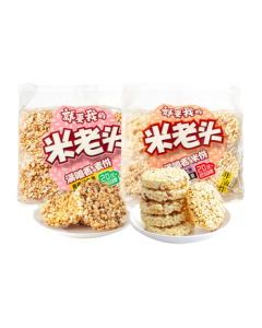 Mi Lao Tou Fragrant Highland Barley Rice Cake 800g - Sesame Flavor, Non-Fried Whole Grain Snack Gift Pack