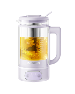 DAEWOO 1.5L Health Kettle Glass Teapot with Titanium Heating Base, Automatic Tea Maker, Electric Kettle with Constant Temperature, YS12D Purple with Tea Strainer