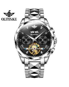 Watch with steel belt for men