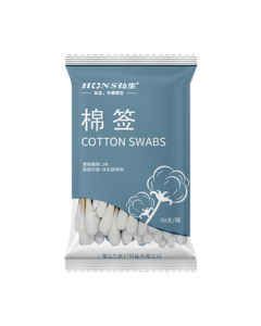Hongsheng Medical Cotton Swabs 50pcs/Bag, Disposable Absorbent Cotton for Home Use, Ear Cleaning, Makeup, and Disinfection