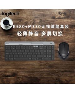 Logitech K580 Wireless Bluetooth Keyboard and M330 Wireless Silent Mouse Combo for Office, Home, and New Laptops