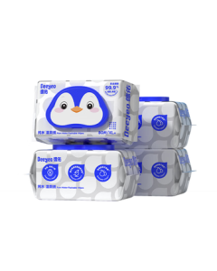 Deyo Pure Water Flushable Wet Wipes 80 Sheets * 4 Packs, Gentle for Baby Bottom Cleaning, Non-Irritating, Toilet-Friendly