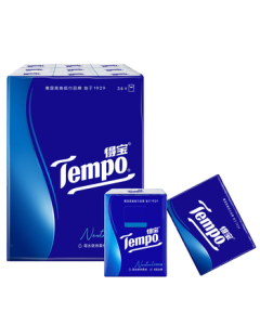 TEMPO Yibo Same Style Pocket Tissues, Classic Unscented 4-Ply 7 Sheets * 12 Packs, Wet-Strength Facial Tissues