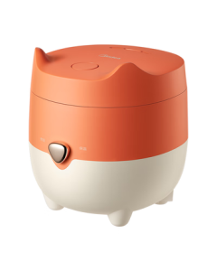 Midea Mini Rice Cooker 1.2L Small Capacity for 1-2 People, Compact Electric Pot with Micro Pressure for Dorms & Travel [Cute Fox Design] MB-FB12X1-105B