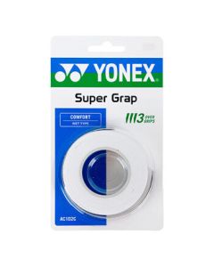 YONEX Badminton Grip Tape Sweat-Absorbent Overgrip AC-102C-011 White 3-Pack