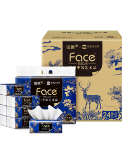 Jierou Facial Tissues Art × Palace World 4-Ply 90 Sheets * 24 Packs Large Size M Premium Tissue Paper Whole Carton