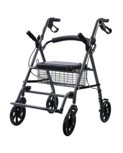 KOFU Multi-functional Walker with Wheels for Seniors, Pushable and Sit-On Walking Cane with Brakes, Mobility Scooter Wheelchair