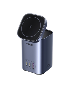 UGREEN MFi Certified 3-in-1 Wireless Charger for Apple with MagSafe Magnetic 100W PD/PPS Fast Charging Compatible with iPhone 17/16/15/14, Watch, AirPods, and Laptop