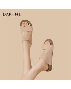 DAPHNE Women's Birkenstock Sandals Retro Versatile Casual Outdoor Flat Flip-Flops - Beige Size 36