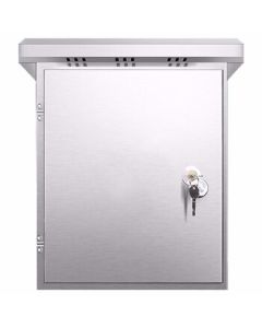 ELECALL EOB304018 Outdoor Distribution Box, Waterproof Control Cabinet, Floor-Mounted Enclosure for Monitoring, Photovoltaic Electrical Equipment Box, 201 Stainless Steel, 300x400x180mm