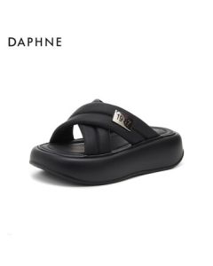 DAPHNE Women's Slippers Thick Sole Casual Sport Versatile 4024303387 Black 35