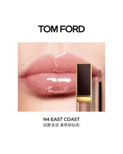 TOM FORD New Black Gold Lip Lacquer TFN4 Champagne Diamond + Eyeshadow 01 TF Lip Gloss Eyeshadow Cosmetics Birthday Gift for Women