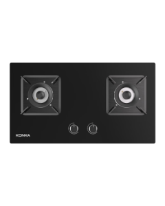 KONKA Gas Stove Dual Burner 5.2kW with Inner and Outer Copper Fire Covers, Aluminum Burner Head, Tabletop/Embedded Compatible Base JZT-B500F (Natural Gas)