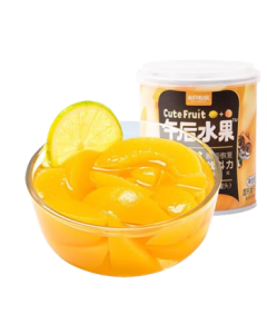 Three Squirrels Mixed Fruit Canned 312g/Can Convenient Food Fresh Syrup Lemon Yellow Peach Can