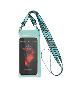 BIAZE Phone Waterproof Bag - Outdoor Swimming Hot Spring Diving Case, Touchscreen Dustproof Cover for Food Delivery and Courier Riders, Large Phone Sealable Bag with Neck Strap (Model JK154-Green)