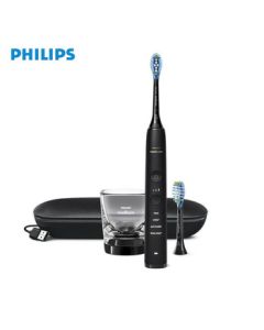 PHILIPS Electric Toothbrush for Adults, Sonicare Couple Set, Bluetooth APP, Includes 2 Brush Heads + Charging Glass Cup, DiamondClean Pro Black HX9912/77