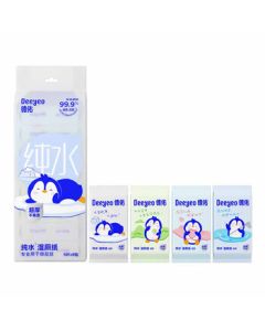 Deyou Pure Water Flushable Wipes 6 Sheets * 8 Packs/1 Bundle