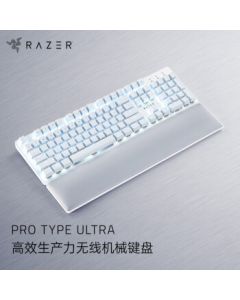 Razer Pro Type Ultra Wireless Mechanical Keyboard, Office Keyboard, Computer Keyboard, Wireless Bluetooth Keyboard, Silent Yellow Switch, with Wrist Rest, White
