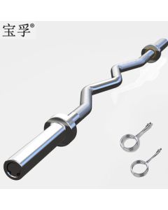 Baofu Barbell Curl Bar for Biceps, 5CM Diameter Olympic Bar, Universal for Weightlifting, Deadlifts, Squats, Bench Press, 1.2M Curved Bar