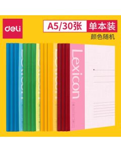 Deli Notebook Wireless Glue Bound Softcover Office Notepad Student Softcover Diary Homework Book 7650 [A5/30 Sheets] Single Pack