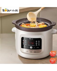 Bear Fast Stew Electric Casserole, Electric Clay Pot, Stewing Pot, Soup Pot, Purple Clay Pot, Bird's Nest Stewing Pot, 5.5L DDG-S50H8