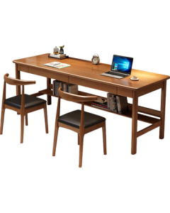 LUOSEN Solid Wood Double Desk, Rectangular Office Desk, Minimalist Modern Workstation, Home Computer Desk, Writing Desk 1.6m