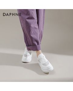 Daphne Platform White Sneakers for Women Summer 2023 Casual Shoes Women's Fashionable Height-Increasing Sneakers White 40