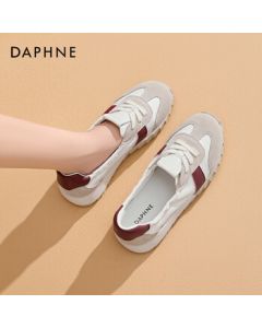 Daphne Women's Training Shoes Casual Spring and Summer New Versatile Retro Sneakers Student Travel Shoes Beige Size 40