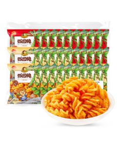 Hedgehog Agan Pea Crisps Snack - Childhood Nostalgic Treat with Sichuan Pepper Flavor + Spicy Crayfish Flavor, 12g*30 Packs