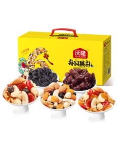 Wolong Daily Nuts 750g/28 Packs Mixed Nuts and Dried Fruits Snack Box Office Snack Gift Pack