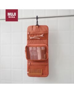 MUJI Polyester Hanging Storage Bag with Small Pouch, Orange