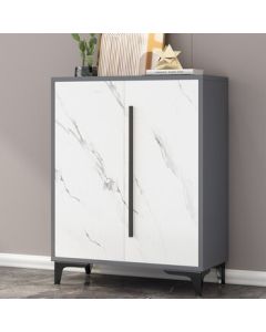 Coolin Shoe Cabinet Entryway Storage Cabinet Multi-Layer Organizer Modern Luxury Entry Console with Black Legs 70*33*90cm