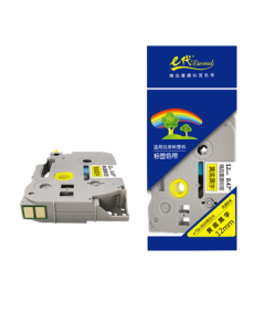 eGeneration Label Ribbon 12mm Yellow Background Black Text TZe-Z631 with Chip Compatible with Brother PT-E115B Label Maker D210 Printer e100 Ribbon Label Paper