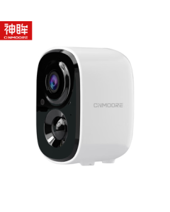 Shenmou 4MP Wireless WiFi Outdoor Security Camera with Magnetic Mount, No Drilling Required, SC4-BW White + 256GB Memory Card + 5W Solar Panel