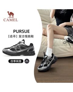 CAMEL Dilraba Same Style Retro Casual Women's Hiking Shoes K24B09Q7052 Black/Silver Gray 38