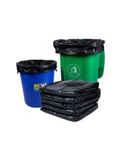 LanShi DA4009 Trash Bags Flat Open Black Large Garbage Bags for Hotels, Sanitation, and Property Management, 100*120cm Thickened, 50 Bags/Pack