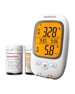 Yuwell GU200 Uric Acid & Blood Glucose Monitoring System with Backlit Screen - Dual Function Home Testing Device, Mid-Autumn Festival Gift