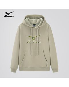Mizuno Men's Outdoor Hooded Sweatshirt Long-Sleeve T-Shirt, Fleece-Lined, Versatile Warm Pullover, Pea Green, M