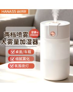 HANASS Humidifier, Mini Compact Small Quiet Humidifying Companion for Air-Conditioned Rooms, Home Office Desktop, Top-Fill USB-Powered Portable Car Humidifier MYX-109