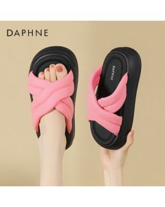Daphne Women's Sandals Fashion Casual Thick Sole Flat Flip Flops Beach Shoes 4023303236 Pink 37