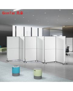 Gongtai Office Partition Wall, Movable Screen, 2x1m, Full Panel, Cement Gray, 1 Side