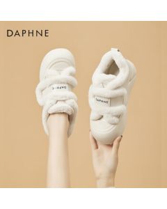 Daphne Women's Casual Shoes, Autumn/Winter Fleece-Lined Thick-Soled Cotton Shoes for Women, Warm Shoes 4023607045 Beige 36