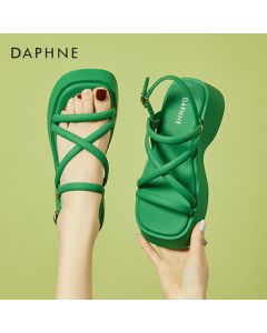 Daphne Women's Sandals Thick Platform Roman Shoes for Petite Height Increase Casual Shoes 4023303082 Green 34