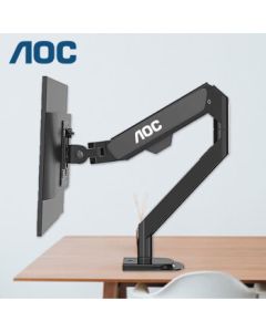AOC Black Single Arm SBX01 Monitor Stand - Free Hover, 360° Rotation, 10-32 Inch Desk Mount for Computer Screens, Monitor Stand with Riser