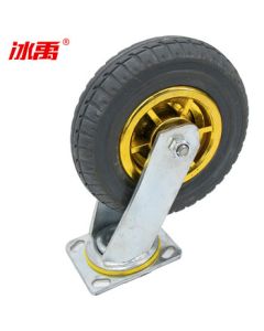 Bingyu BJyl-193 Heavy-Duty High Elasticity Quiet Caster Industrial Swivel Rubber Flatbed Wheel 6 Inch