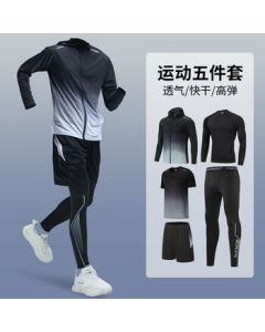 BURUITE Men's Running Sportswear Set - Basketball, Badminton, Gym Dry-Fit High-Elasticity Training Tight-Fit Morning Running Outfit
